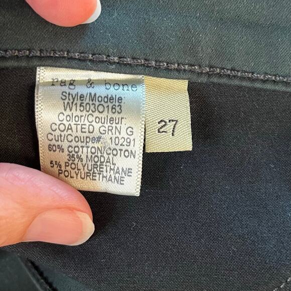 Rag & Bone Women's Green Coated Jeggings Size 27 - Picture 8 of 9